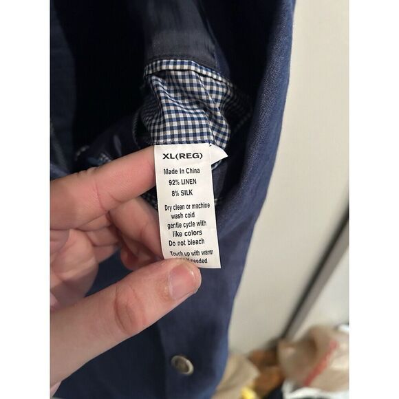 Peter Millar Mens XL Linen Silk Blazer Blue - Picture 5 of 10
